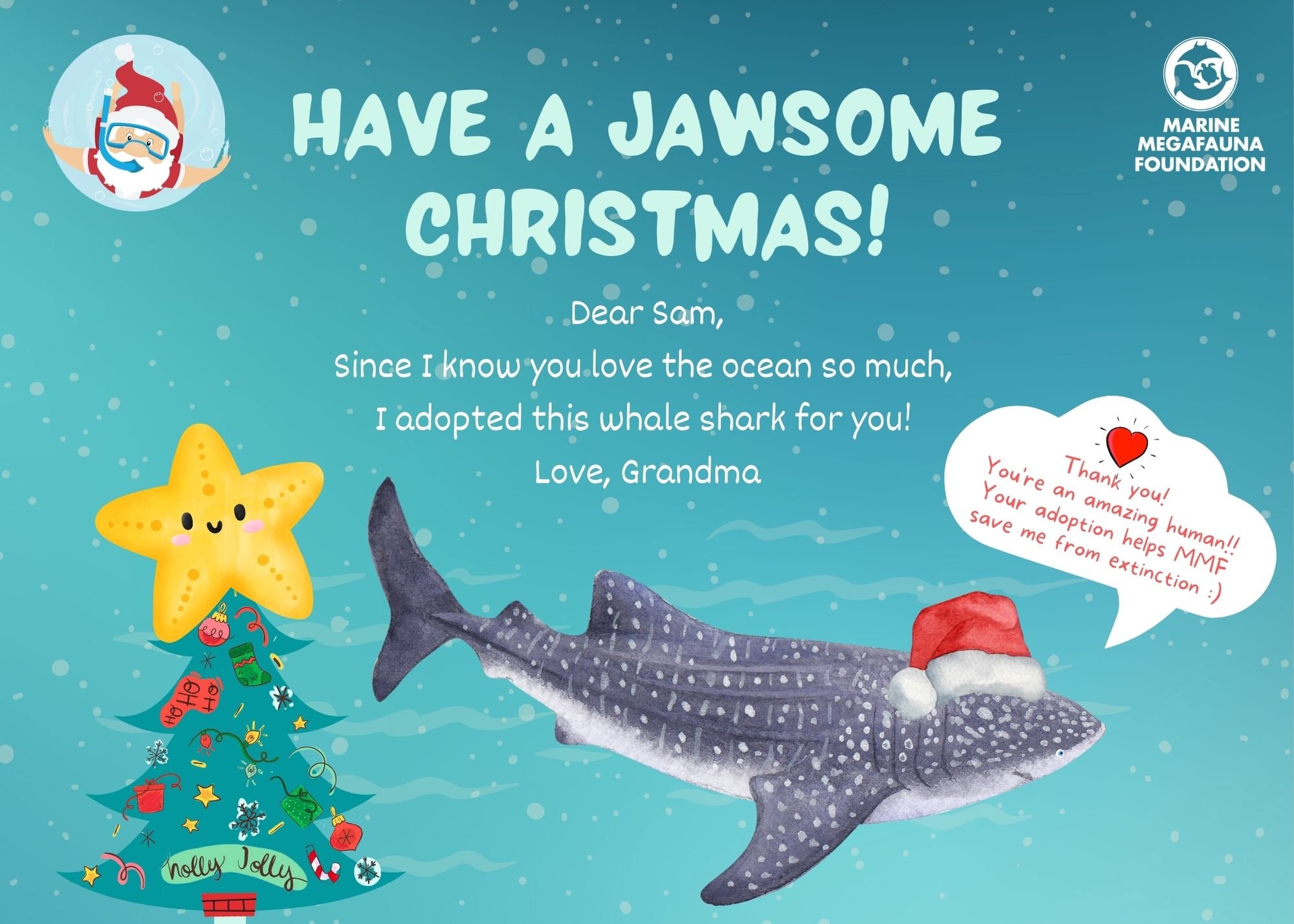 Adopt a whale shark: holiday gift adoption