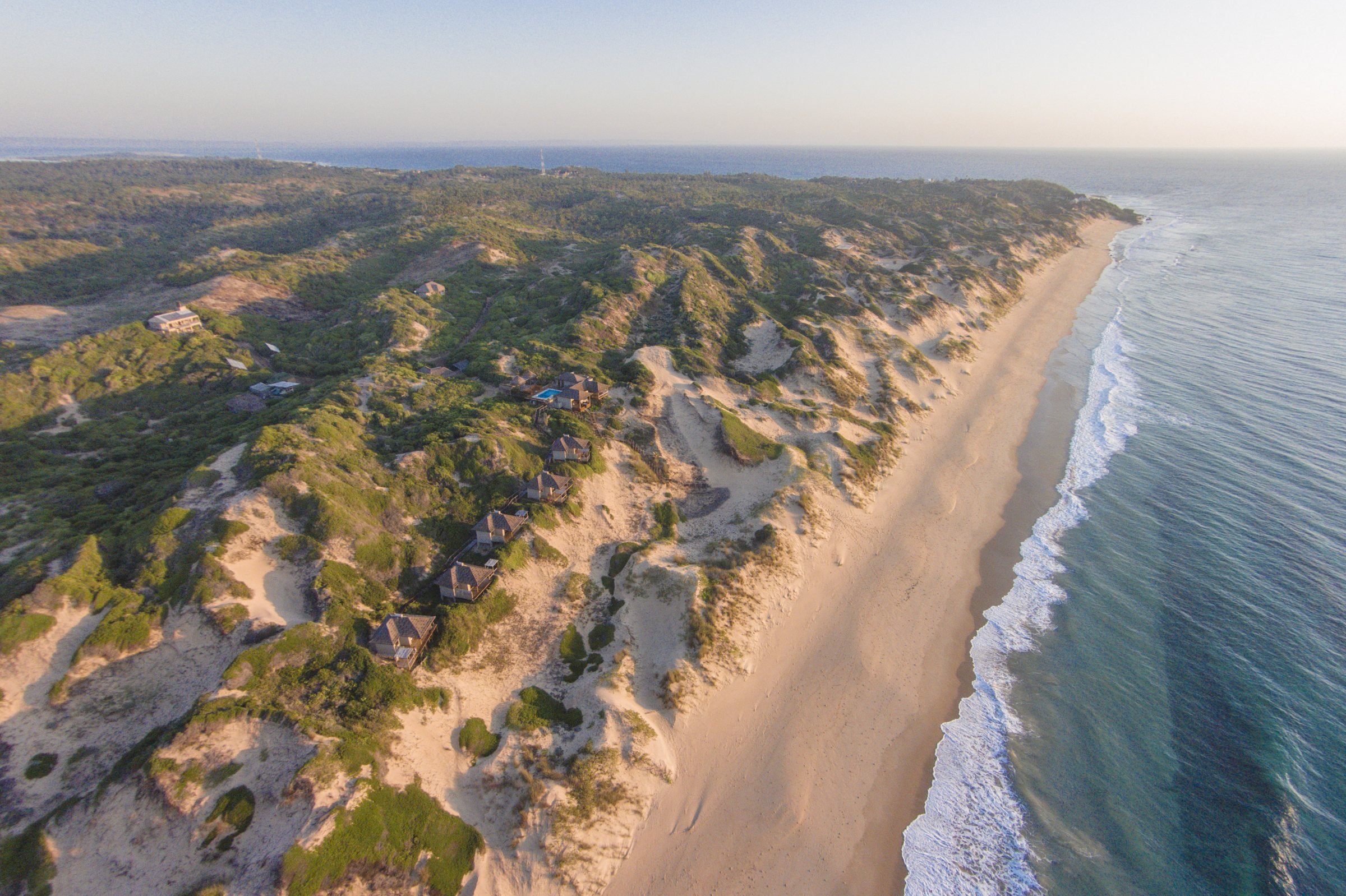 The coast near Tofo, Mozambique, from the air