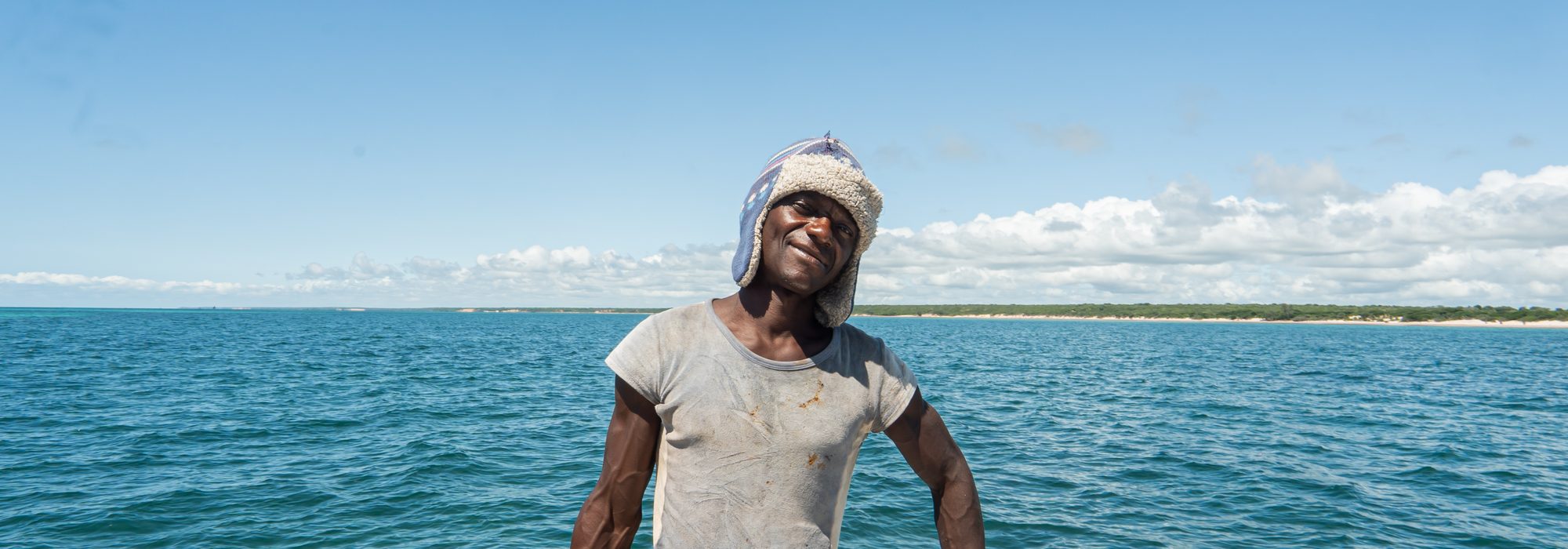 A community boat operator on the water off Inhassoro