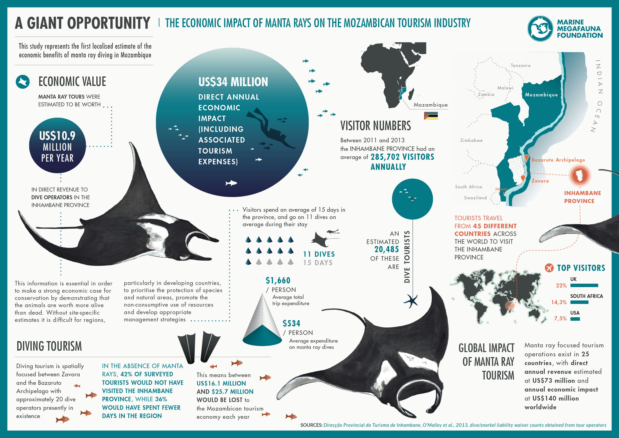 Infographic: A giant opportunity, the economic impact of manta rays on the Mozambican tourism industry