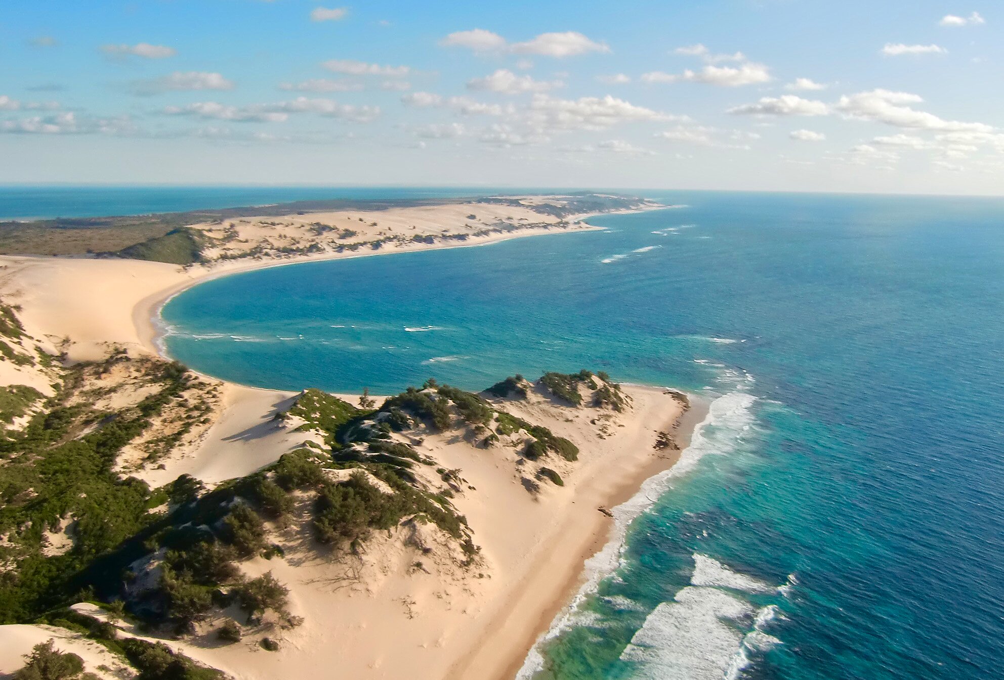 Aerial view of the Mozambican coastline, one of the research sites for this study. (c) Dr. Stephanie Venables, co-author of the study