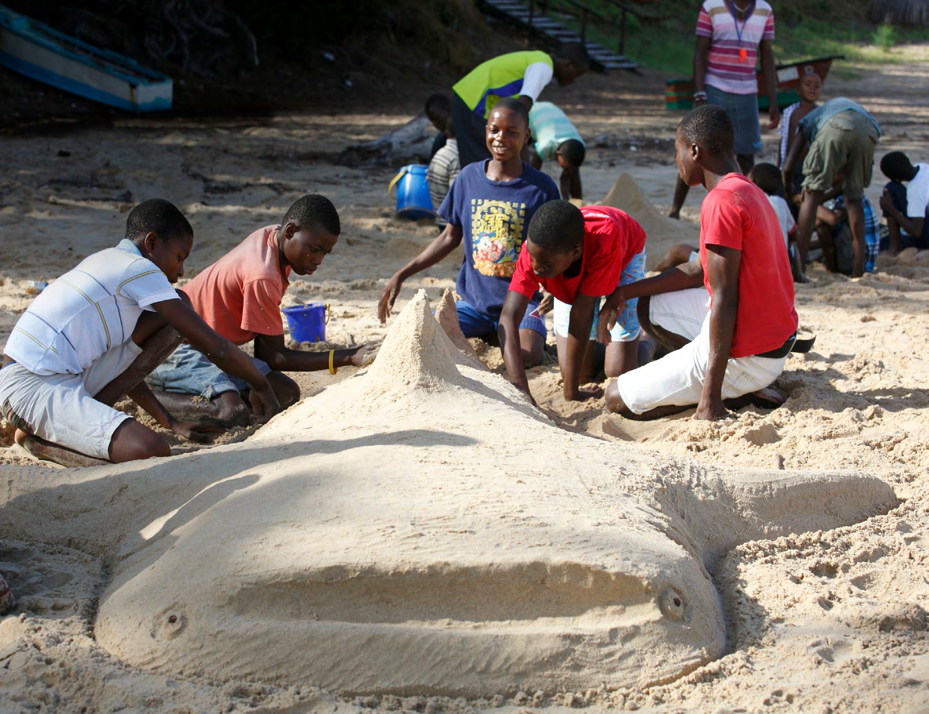 Artisanal fishing boats on the Mozambican coast