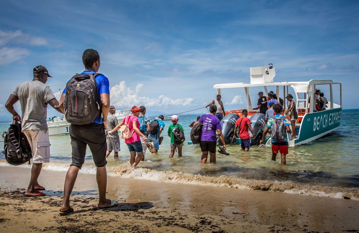 Stella leading a whale shark tourism workshop